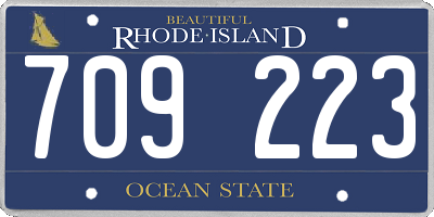 RI license plate 709223