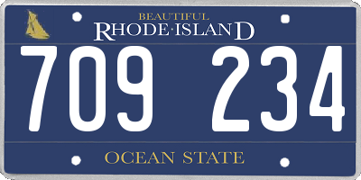 RI license plate 709234