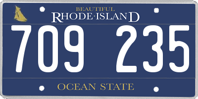 RI license plate 709235