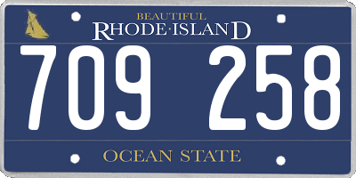 RI license plate 709258