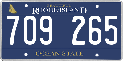 RI license plate 709265