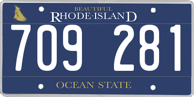 RI license plate 709281