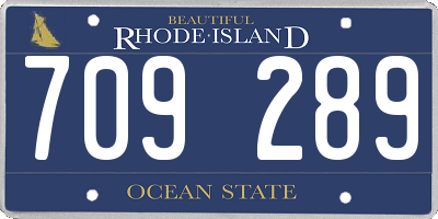 RI license plate 709289