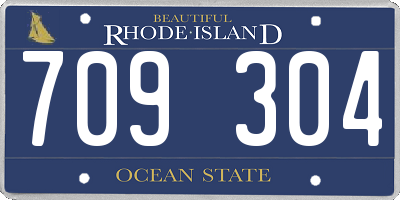 RI license plate 709304