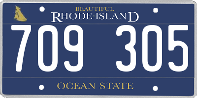 RI license plate 709305