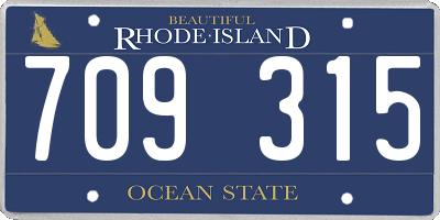 RI license plate 709315