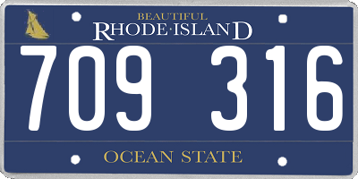 RI license plate 709316