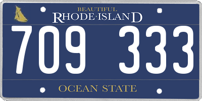 RI license plate 709333