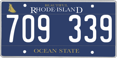 RI license plate 709339