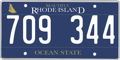 RI license plate 709344