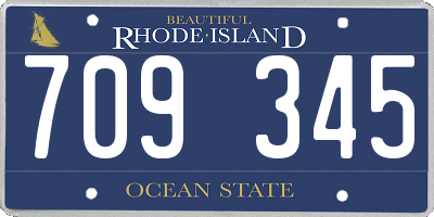 RI license plate 709345