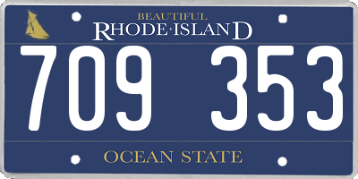 RI license plate 709353