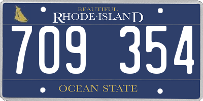 RI license plate 709354