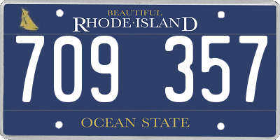 RI license plate 709357