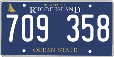 RI license plate 709358