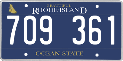 RI license plate 709361