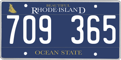 RI license plate 709365