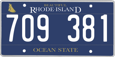 RI license plate 709381