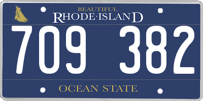 RI license plate 709382
