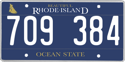RI license plate 709384