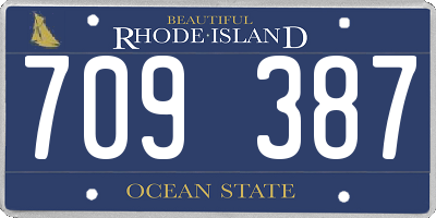 RI license plate 709387