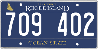 RI license plate 709402