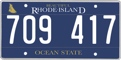 RI license plate 709417