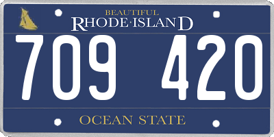 RI license plate 709420