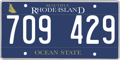RI license plate 709429