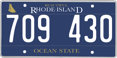 RI license plate 709430