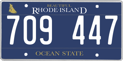 RI license plate 709447