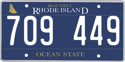 RI license plate 709449