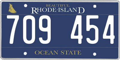 RI license plate 709454