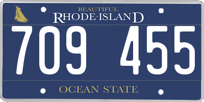 RI license plate 709455