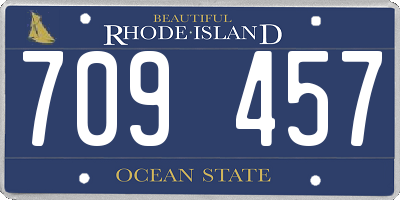 RI license plate 709457