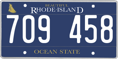 RI license plate 709458