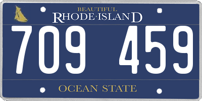 RI license plate 709459