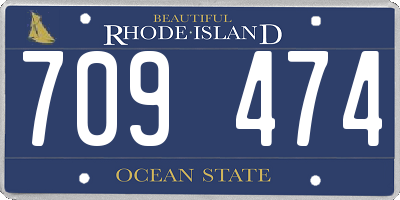RI license plate 709474