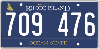 RI license plate 709476