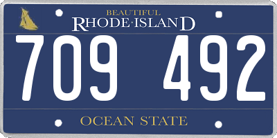 RI license plate 709492