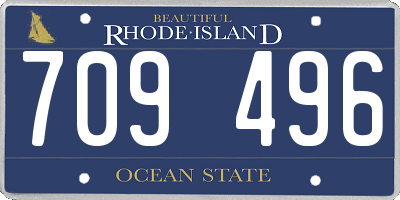 RI license plate 709496