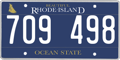 RI license plate 709498