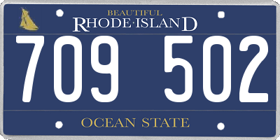 RI license plate 709502