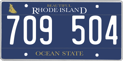 RI license plate 709504