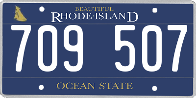 RI license plate 709507