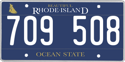 RI license plate 709508