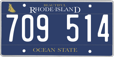 RI license plate 709514