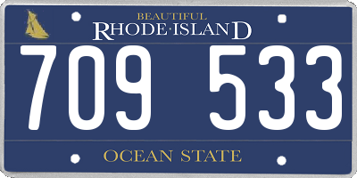 RI license plate 709533