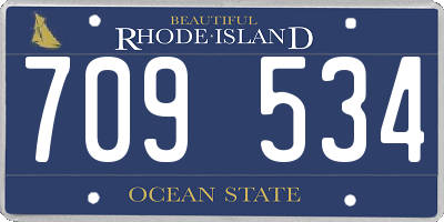 RI license plate 709534