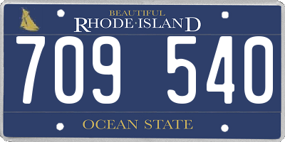 RI license plate 709540